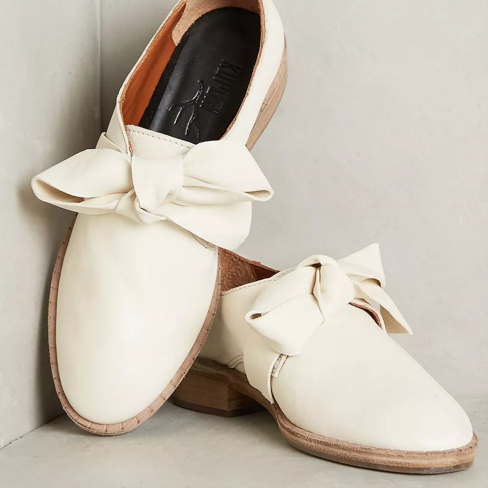 Anthropologie Kupuri Keyhole Ribbon Oxfords